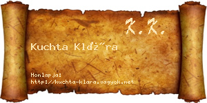Kuchta Klára névjegykártya