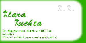 klara kuchta business card